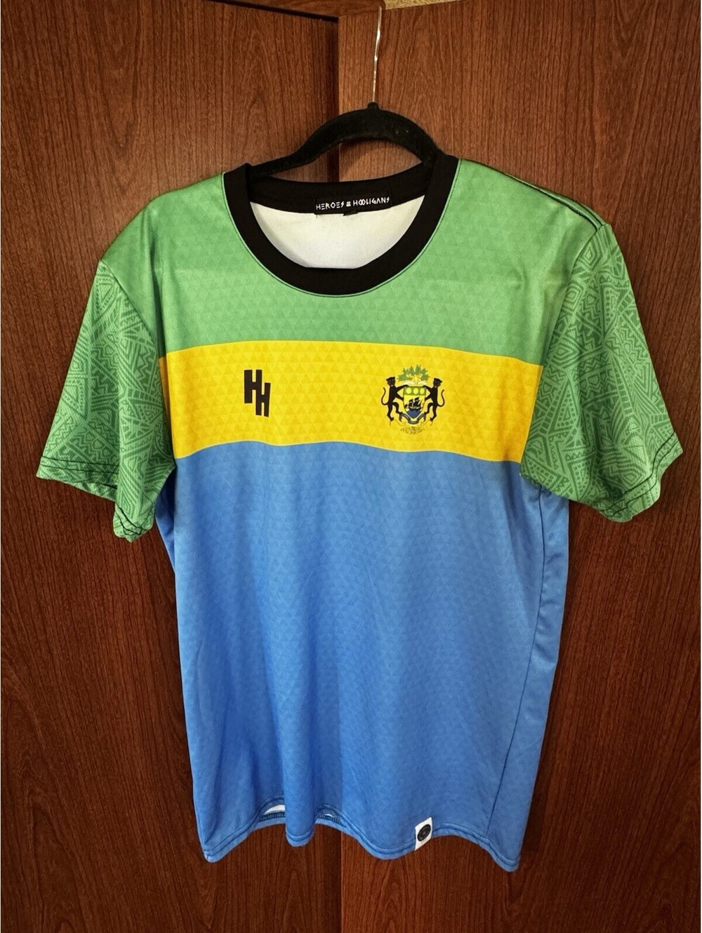 Heroes & Hooligans Gabon Soccer Jersey Shirt Men’s AFCON 2017 Made USA